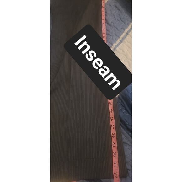 Womens Trouser Pants Sz 6 Wide Leg High Waist Gray+ White Pinstripes - Picture 7 of 9